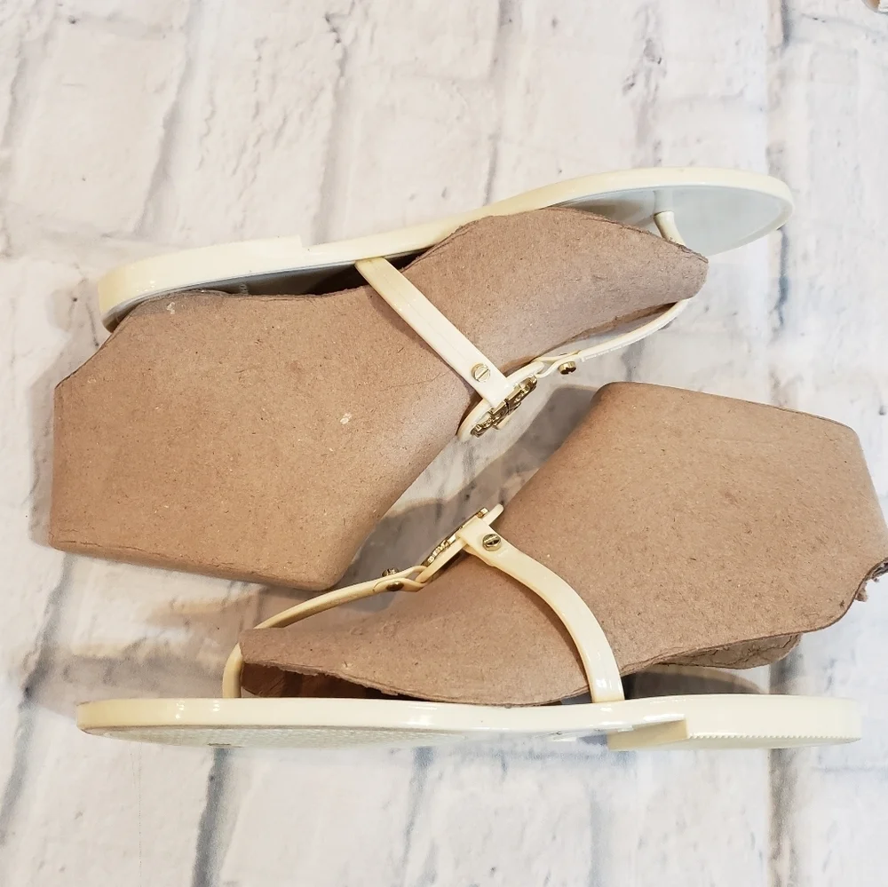 Tory Burch Miller Jelly Sandals Cream Size 7